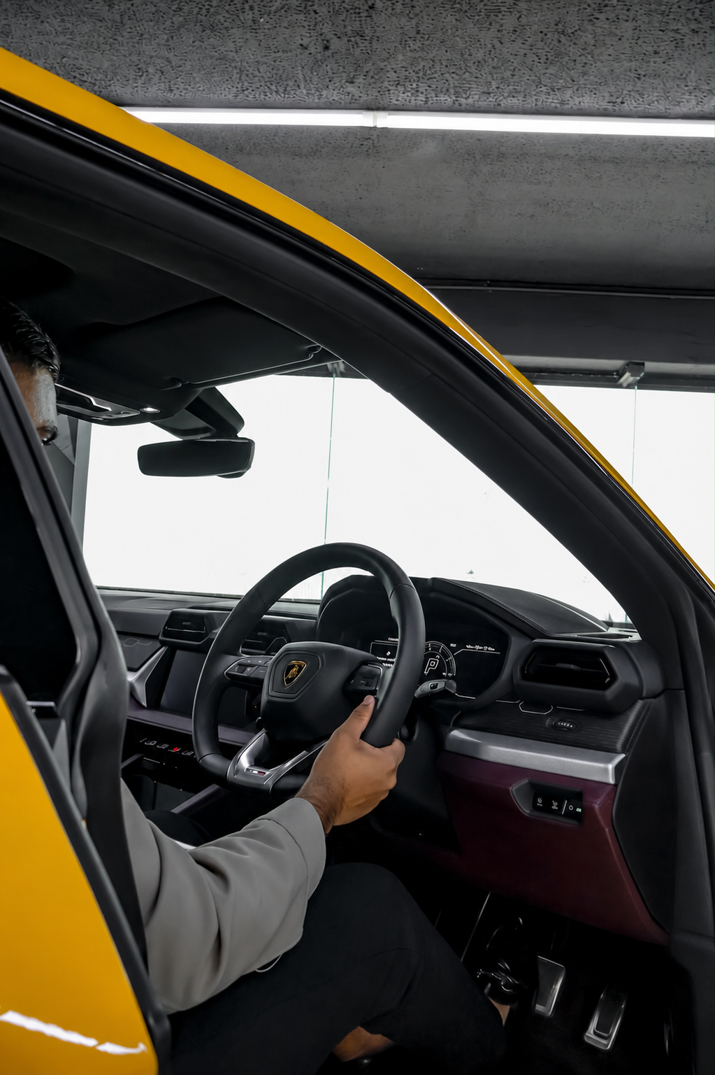 Supercar cockpit detail